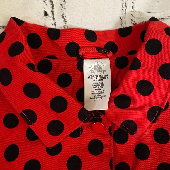 Disney Minnie Mouse Polka Dot Jean Jacket XL - Picture 6 of 9